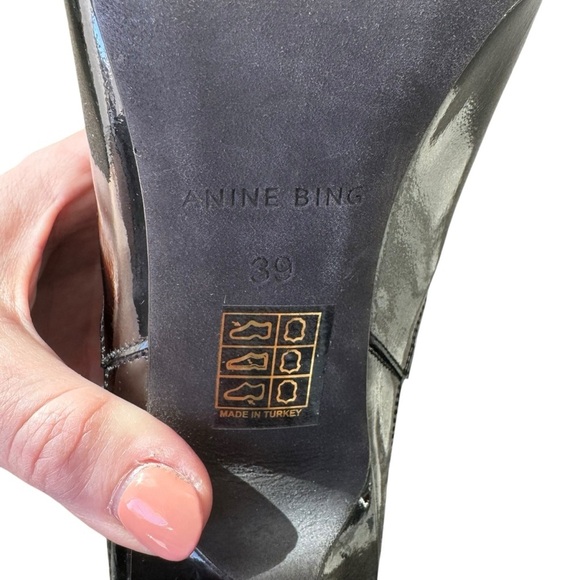 Anine Bing - Stevie Point Toe Ankle Boots Patent Leather Sz 39 - Picture 11 of 14